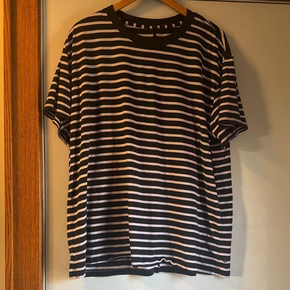 lululemon athletica Black and White Striped Tee